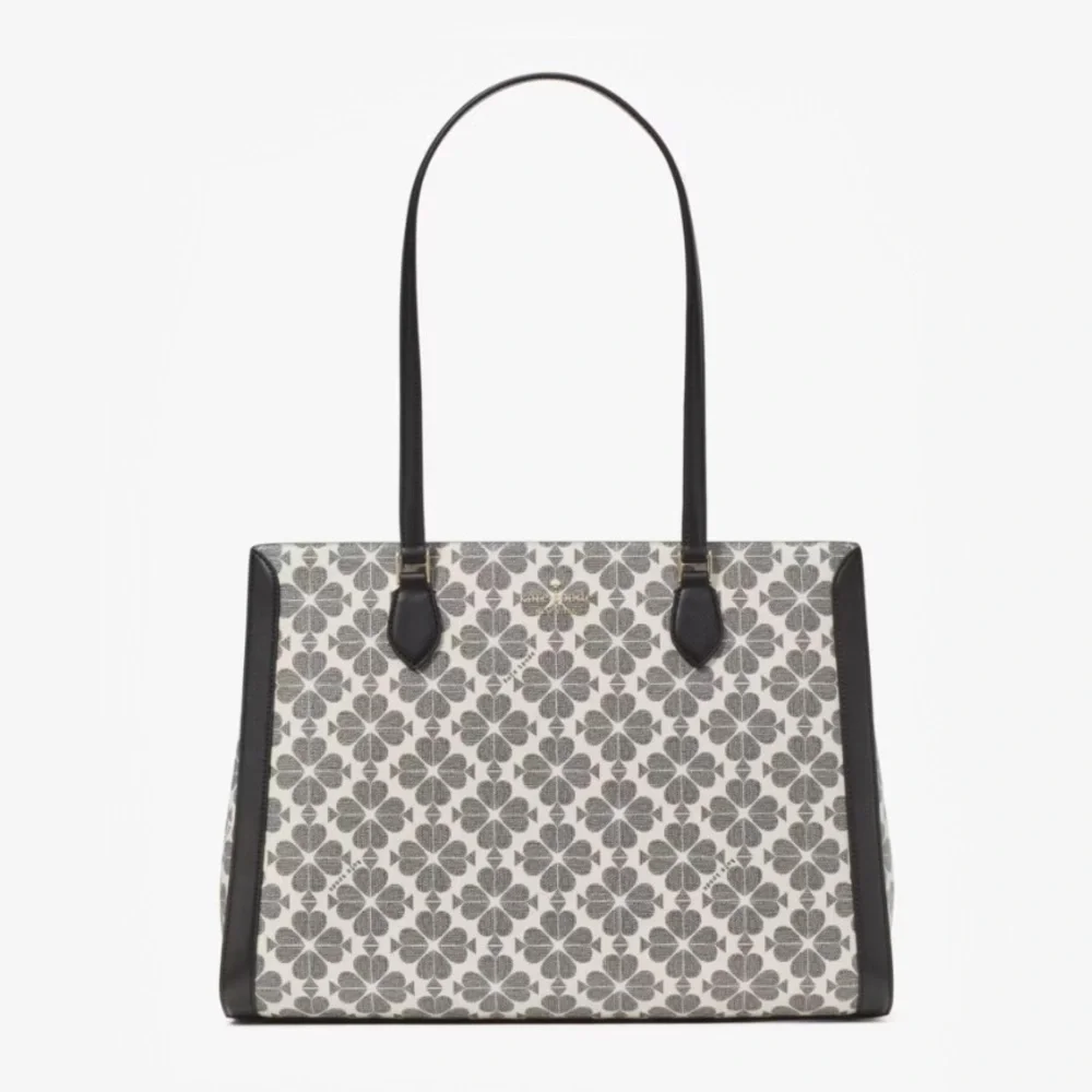 ♠️Kate Spade Signature Spade Flower East West Large Laptop Tote Bag, Black NWT
